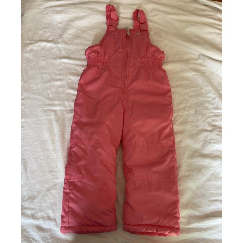 4T Carter’s Performance Bib Overall Snow Pants Pink ~ Adjust Suspenders - Picture 3 of 6